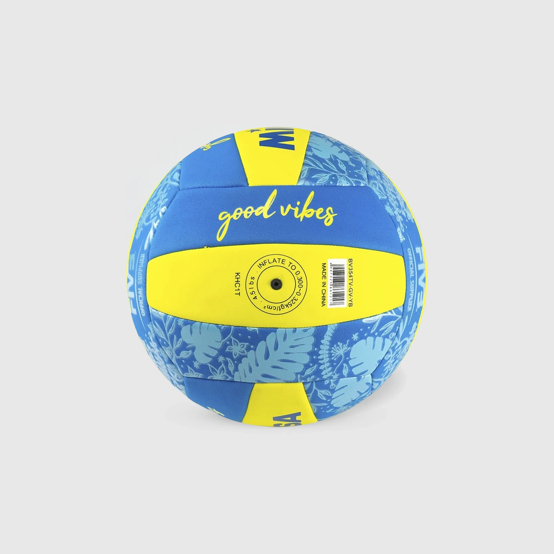 Miniatura 3.0 de Bola de V&ocirc;lei de Praia Good Vibes BV354TV Amarelo/Azul Mikasa